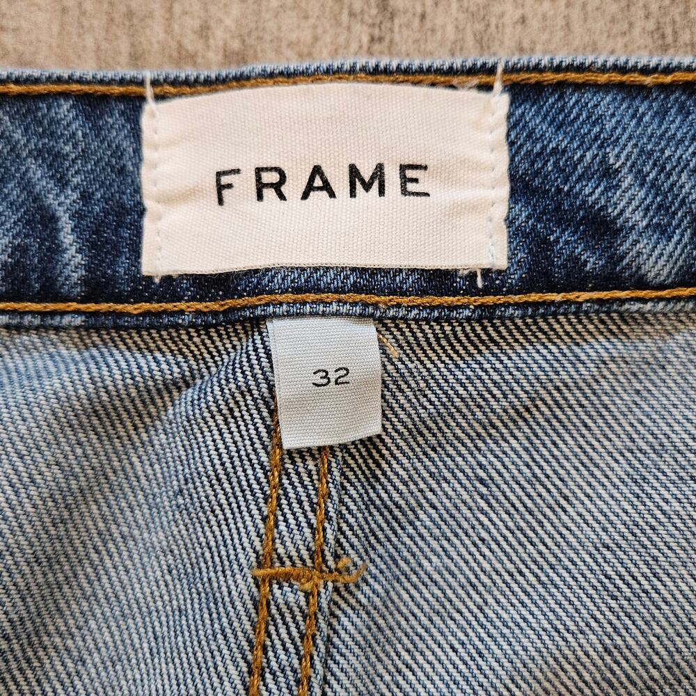 FRAME Le Crop Jane Jeans Womens 32 Ultra High-Rise Straight Leg Raw Hem Light - Picture 12 of 14